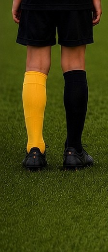Plain yellow Switch Foot sock, no stars yet.